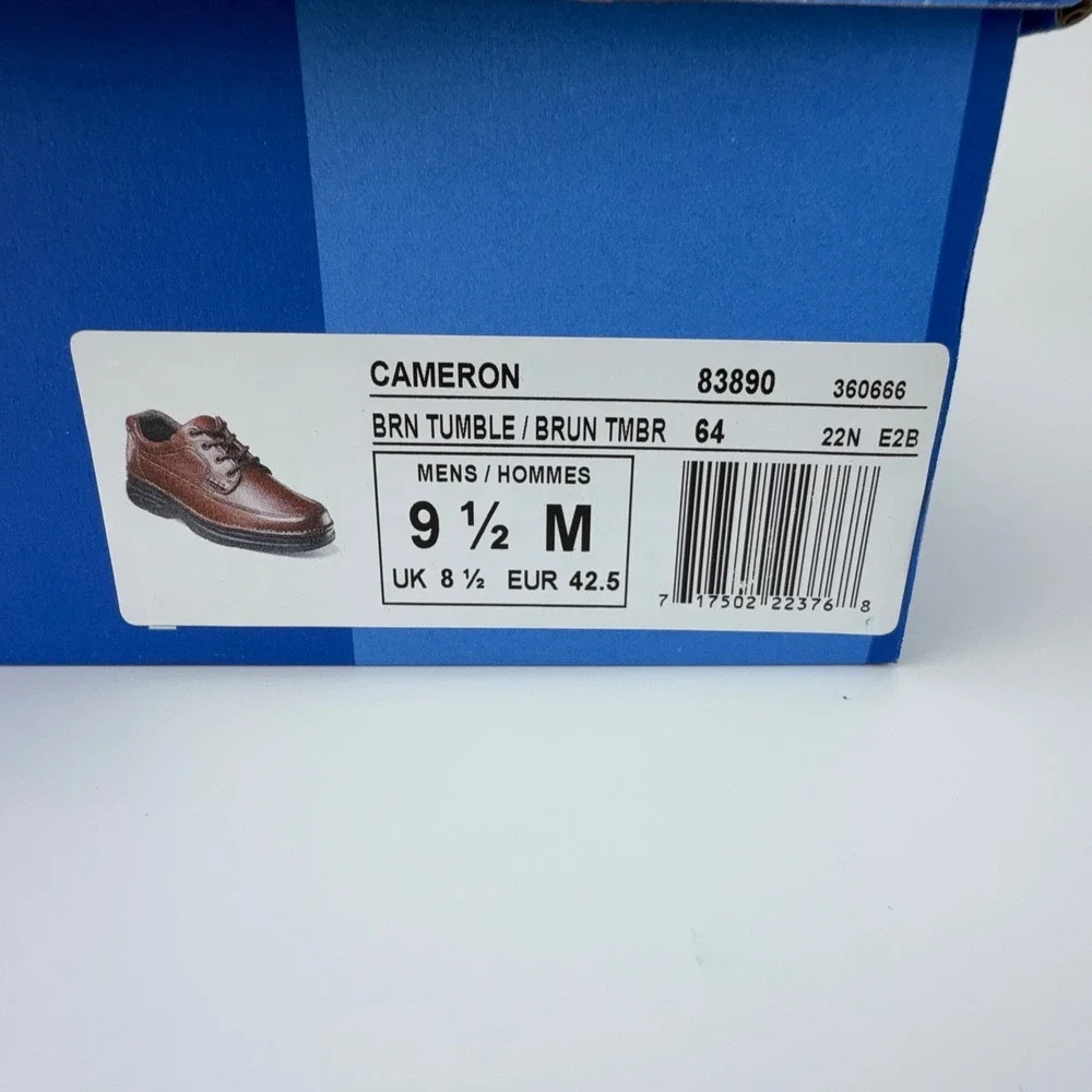 Nunn Bush Cameron Brown Tumble Leather Comfort Gel‎ Oxford Shoes Mens 9.5M NIB